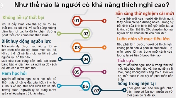 Biểu hiện của những người có khả năng thích nghi cao.