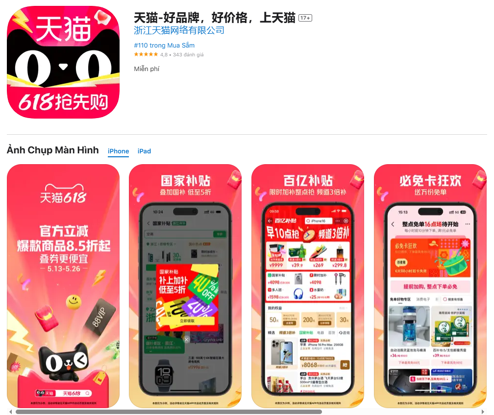 app mua hàng Trung Quốc